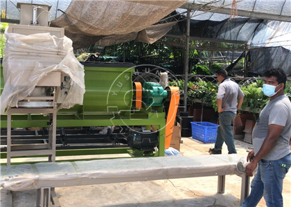 Cow Dung Manure Packing Machine for granular fertilizer project arrived in Singapore