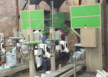 Workers are Using our Fertilizer Bagging Machine in Pakistan